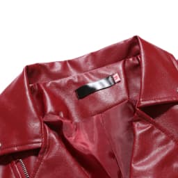 ZCFZJW Men's Vintage Asymmetric Zip Lightweight Faux Leather Biker Jacket Trendy Slim Fit Outwear Overcoat Retro Notched Lapel Pu Biker Coat with Pockets Red XL - Thumbnail 6