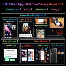 Blackview Rugged Phones BV4800 Pro 4GB+128GB Octa-core 6.5” IP68 & IP69K Waterproof Smartphones - Thumbnail 2