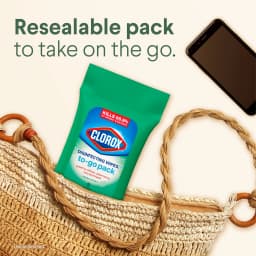 Clorox Disinfecting Cleaning Wipes To Go Pack, Bleach Free, Fresh Scent, 9 Count - Thumbnail 4