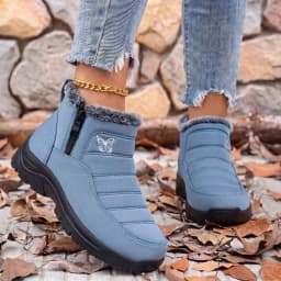 Knivor Waterproof Winter Snow Boots for Women Fleece Lined Non Slip Side Zipper Cozy Ankle Boots for Outdoor Daily Cold Weather Footwear - Thumbnail 3