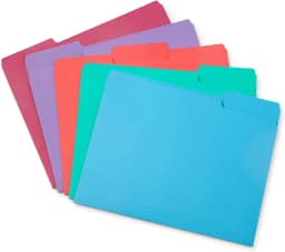 100 Colored File Folders Letter Size 1/3 Cut Tabs - Pastel File Folders, Colorful File Folders Multicolor, Durable 11pt Paper - Thumbnail 2