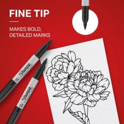 Sharpie Permanent Markers, Fine Point, Black, 2 Count - Thumbnail 5