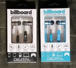 RHEA- Billboard Titanium Earbuds With In-Line Mic 3.5Mm 2 Sets 1 Black + 1 Teal In-Ear - Thumbnail 1