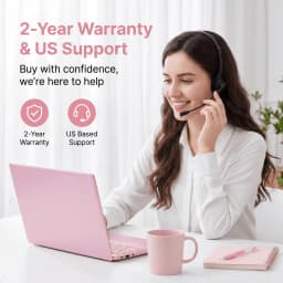 MiniHyper 15.6" Pink Laptop, Intel N5100, 8GB RAM, 512GB SSD, FHD IPS Display, Windows 11 Pro, Backlit Keyboard - Thumbnail 3
