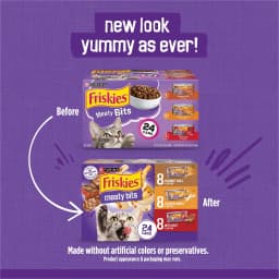 Friskies Meaty Bits Gourmet Grill, Chicken Dinner, & Beef Wet Cat Food Variety Pack, 5.5 oz Cans (24 Pack) - Thumbnail 2