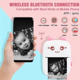 RHEA- Portable Mini Thermal Pocket Photo Printer Wireless Bluetooth Note Printing - Thumbnail 3