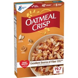 Oatmeal Crisp Heart Healthy Cereal, High Fiber Cereal Made with Whole Grain, 19.7 oz - Thumbnail 1