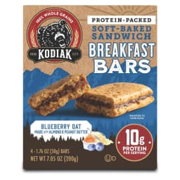 Kodiak Soft-Baked Blueberry Oat Sandwich Protein Breakfast Bars, 1.76 oz, 4 Count, Shelf-Stable - Thumbnail 1