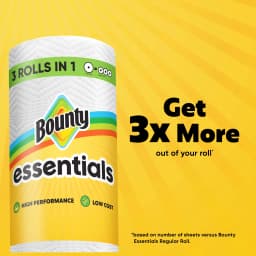 Bounty Essentials Paper Towels Select-A-Size, 2 Triple Rolls, White, 162 Sheets Per Roll - Thumbnail 4