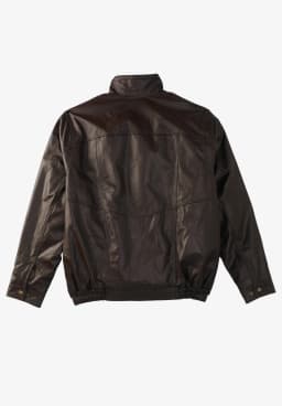 KingSize Men's Big & Tall Leather Bomber Jacket - Thumbnail 4