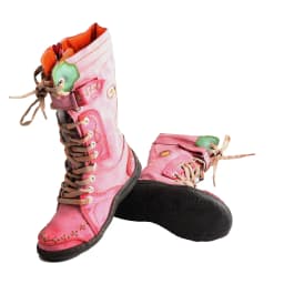 TMA EYES Women's Knee Outdoor Boots Water-Resistant Lace Up and Side Zipper Wide Width Comfortable Leather Winter Boots with Faux Fur Lining - Thumbnail 4