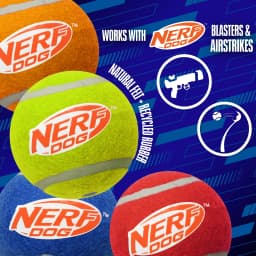 Nerf Dog 2.5 inch Squeak Tennis Ball Toy - 4 Pack - Thumbnail 2