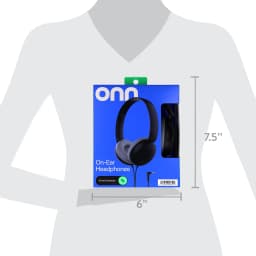 onn On-Ear Headphones with 3.5 mm Connector, Black - Thumbnail 5