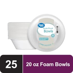 (4 pack) Great Value Disposable Foam Bowls, 20 oz, 25 Count - Thumbnail 2