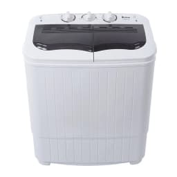 Hassch Semi-Automatic Washing Machine with 2 Tub, Compact Laundry Machine with Built-in Drain for Home, Apartment, Gray - Thumbnail 2