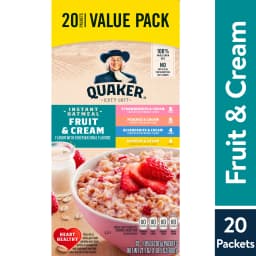 Quaker Instant Oatmeal, Fruit & Cream Variety Pack, 20 Packets - Thumbnail 8