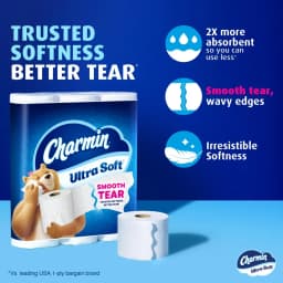 Charmin Ultra Soft Toilet Paper, 4 Mega Rolls, 2-Ply Bath Tissue - Thumbnail 3