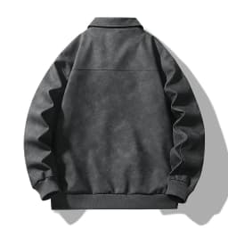 Donemore Men's Long Sleeve Collar Leather Jacket - Motorcycle Style 3D Tailoring Vintage Distressed American Streetwear Outerwear - Thumbnail 3
