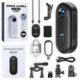 NUISK Mini Action Camera 4K, Wearable Magnetic Body Cam with 128GB SD Card, Hands-Free WiFi Camcorder for Vlogging and Outdoor Sports (Black) - Thumbnail 7