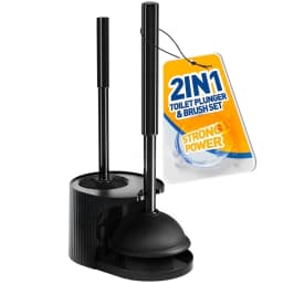 propuri 2 in 1 Toilet Plunger and Brush Set with Extended Handle, Bathroom Cleaning Tools - Thumbnail 1