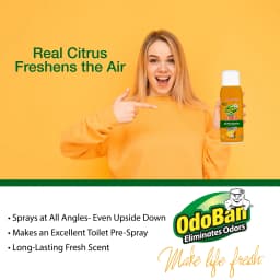 OdoBan Aroma Eliminator, 360-Degree Continuous Spray Natural Oil Real Citrus Air Freshener, Toilet Spray, 10 Ounces, Orange Scent - Thumbnail 5
