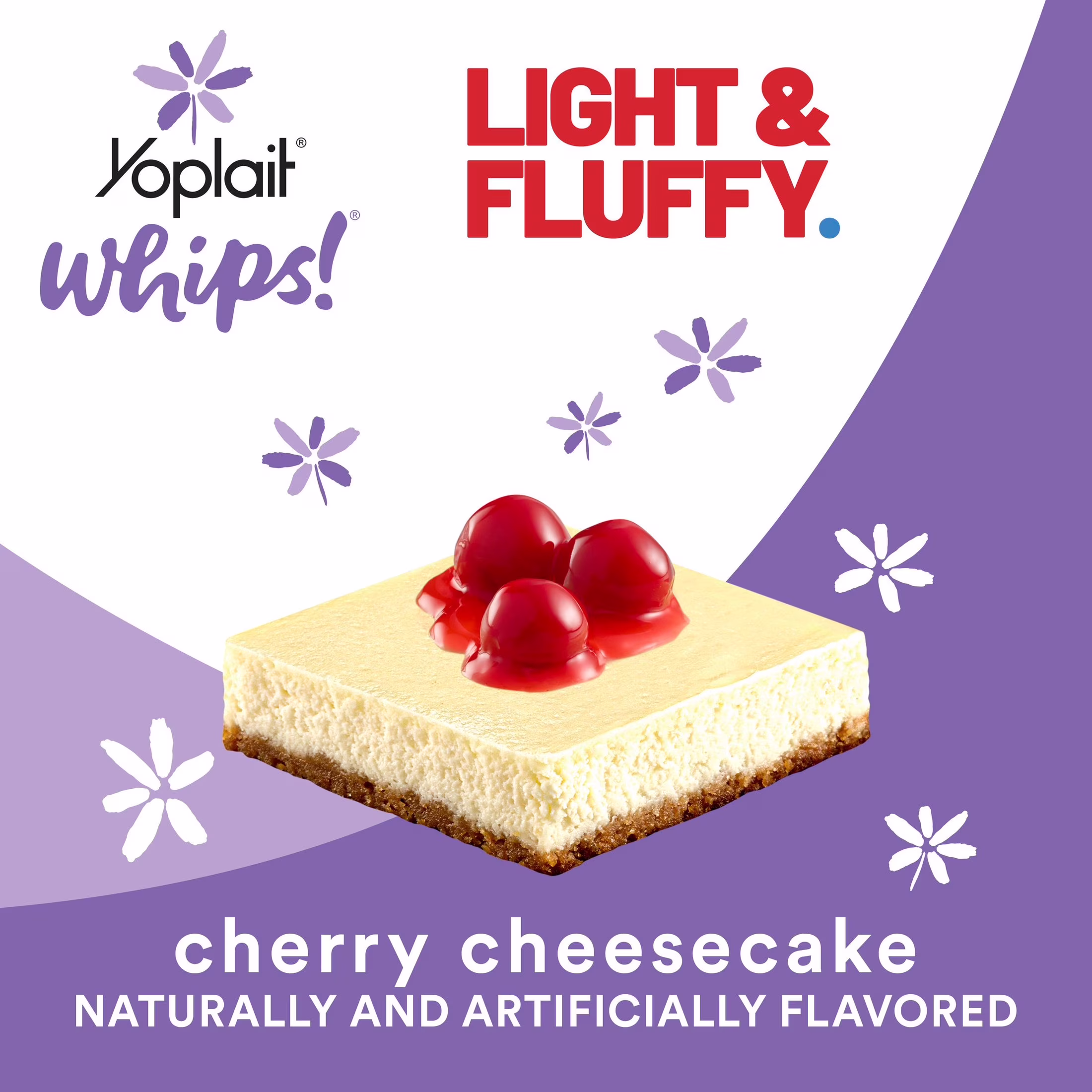 Yoplait Whips Reduced Fat Yogurt Mousse, Cherry Cheesecake Flavored, 4 OZ Yogurt Cup - Thumbnail 2