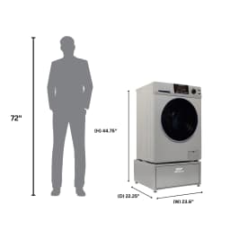 Equator 1.6cf 110V Vented/Ventless Sani Combo Washer Dryer Pet Cycle + Pedestal Silver - Thumbnail 3