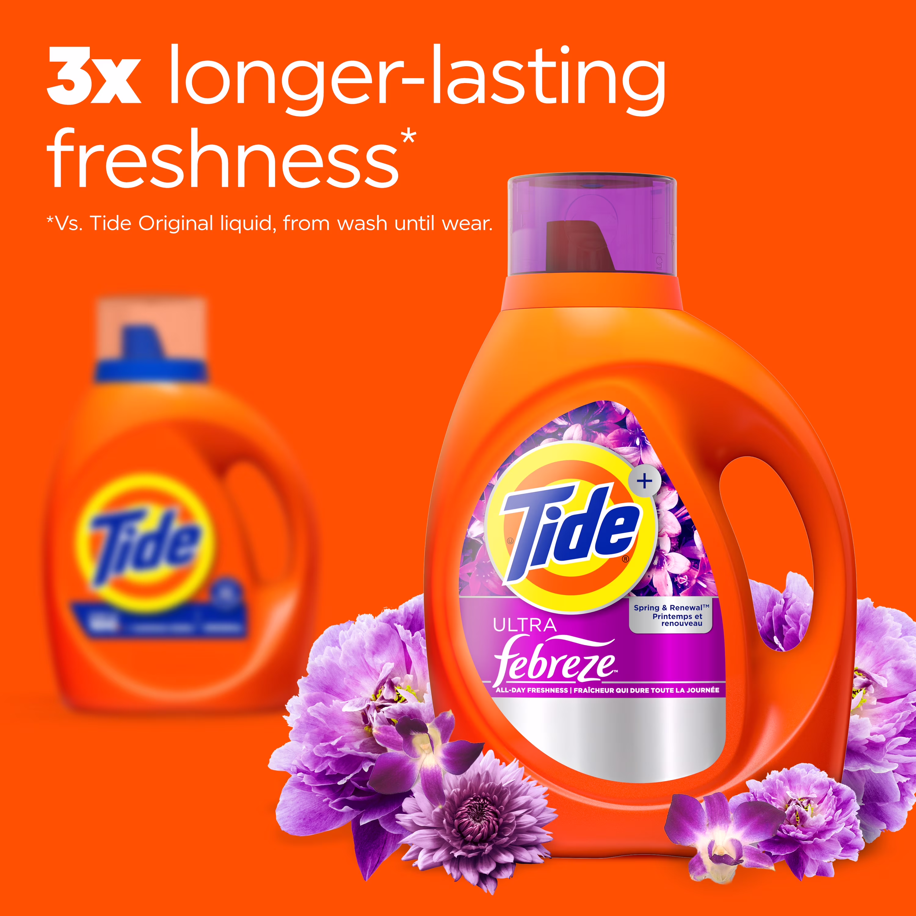 Tide Ultra Febreze Liquid Laundry Detergent , Spring and Renewal Scent, 73 fl oz 52 Loads - Thumbnail 3