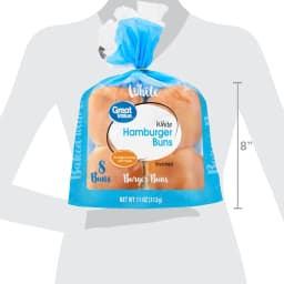 Great Value White Hamburger Buns, 11 oz, 8 Count - Thumbnail 7