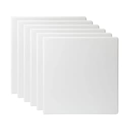 Pen + Gear 3-Ring Durable View Binder, 2 inch Binder Ring Type, Slant D-Ring, White, 6 Pack - Thumbnail 1