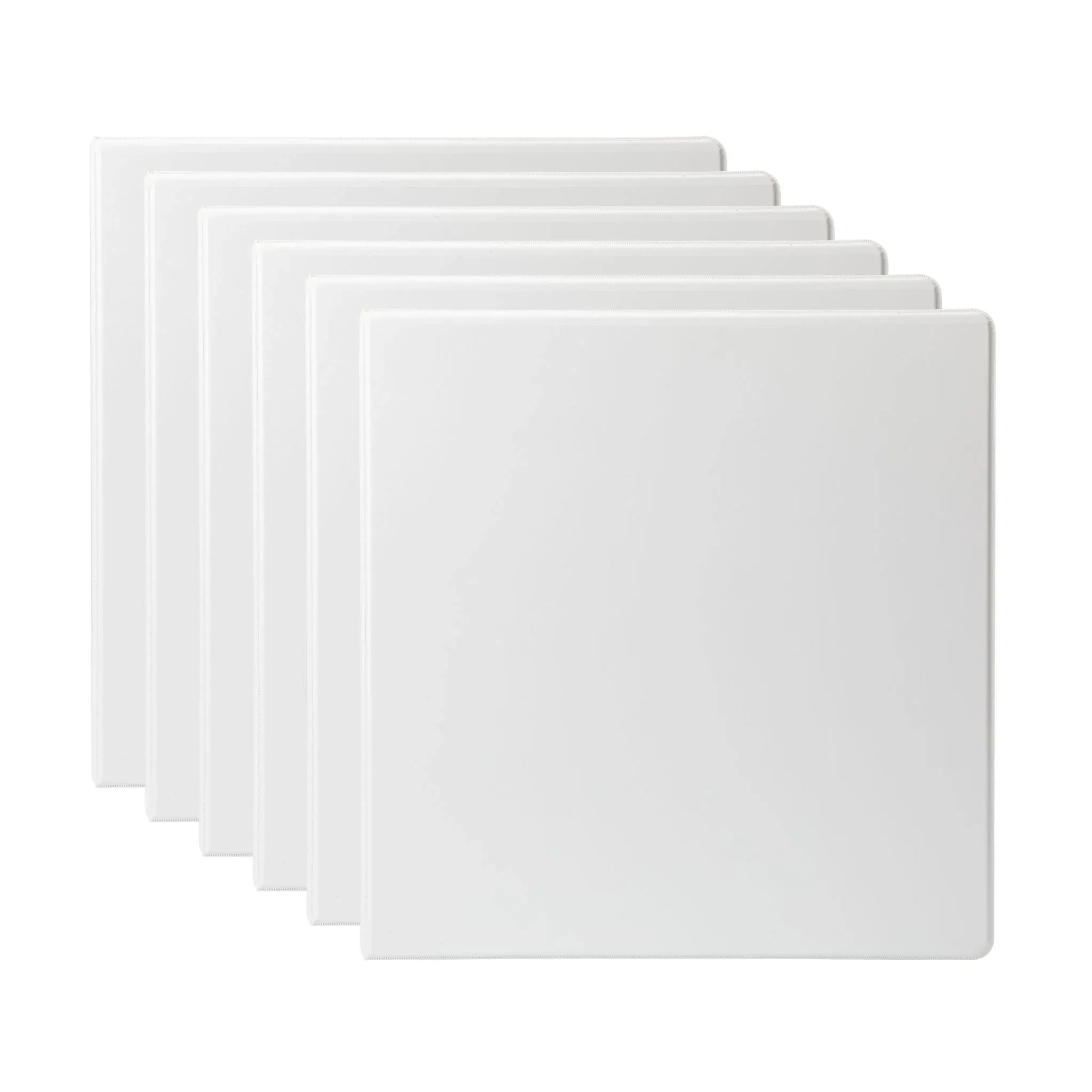 Pen + Gear 3-Ring Durable View Binder, 2 inch Binder Ring Type, Slant D-Ring, White, 6 Pack