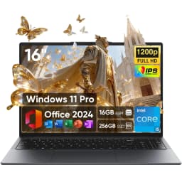 16" Laptop,Intel Core i5,16GB RAM 256GB SSD,Windows 11 Pro Notebook Computer PC,MS Office,Backlit Keyboard,USB A,HDMI - Thumbnail 1