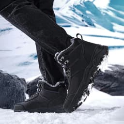 MeMoride Mens Snow Boots Waterproof Warm Faux Fur Lined Ankle Booties Non-slip Winter Hiking Boots for Men - Thumbnail 5
