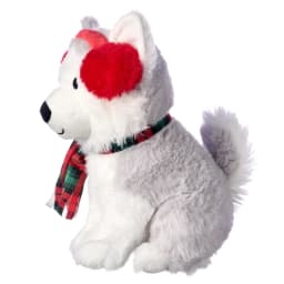 American Greetings 9.5 in. Christmas Plush Husky with Earmuffs and Scarf (1-Count) - Thumbnail 3