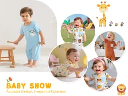 Actgleam Baby Boys Short Sleeve Romper Summer Infant Onesie Unisex Newborn Baby Clothes,Light Blue Zoo,9-12 Months - Thumbnail 5