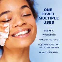 Q-tips Clean Disposable Face Towels for Hygienic Daily Cleansing, 100% Cotton, 50 Count - Thumbnail 2