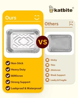 Katbite 9x13 Aluminum Foil Pans, 30 Count Half Steam Loaf Aluminum Foil Pans Set - Thumbnail 3