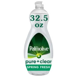 Palmolive Ultra Pure + Clear Liquid Dish Soap, Spring Fresh Scent, 32.5 Fluid Ounce Bottle - Thumbnail 1
