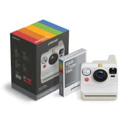 Polaroid Now Generation 3 Instant Camera (Pebble White) + B&W Film Bundle (8 Photos) - Thumbnail 1