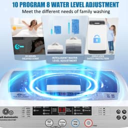 Adnoom Portable Washing Machine, 15.6lbs Dryer & Washer Combo, 10 Programs 8 Water Level Fully Automatic Washing Machine for Dorm, Apartments, Home - Thumbnail 3
