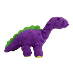 goDog Dinos Bruto Just For Me Squeaky Plush Dog Toy, Chew Guard Technology, Purple, Mini - Thumbnail 1