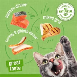 Purina Friskies Salmon Dinner, Turkey & Giblets Dinner, & Mixed Grill Pate Wet Cat Food Variety Pack, 5.5 oz Cans, 12 Pack - Thumbnail 5