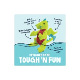 goDog Dragons Squeaky Plush Dog Toy with Double Chew Guard Technology, Durable Fabric & Squeaker for Active Play, Green, Large - Thumbnail 2