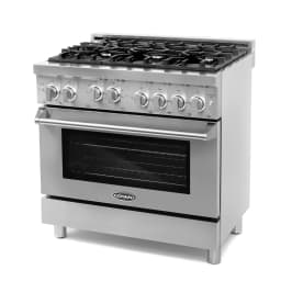 Cosmo 5 Piece Kitchen Appliance Packages with 36" Freestanding Gas Range 36" Wall Mount Range Hood 24" Built-in Fully Integrated Dishwasher French - Thumbnail 19