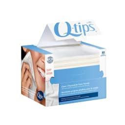 Q-tips Clean Disposable Face Towels for Hygienic Daily Cleansing, 100% Cotton, 50 Count - Thumbnail 1