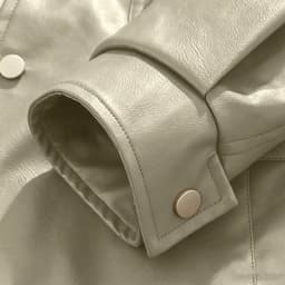 Iyufng Men's Faux Leather Jackets, Collared Button Down Vintage Lightweight Bomber Outerwear with Flap Chest Pockets - Thumbnail 7