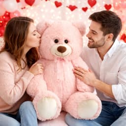 HollyHOME Giant Teddy Bear Big Plush Stuffed Animal Soft Cuddly Toy Gift for Girlfriend Kids Valentine's Day 36 Inch Pink - Thumbnail 3