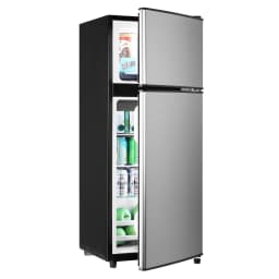 3.8 Cu.Ft Mini Fridge Freezer, 2 Door Small Refrigerator, 7 Level Adjustable Thermostat Freezer Fridge for Living Room, Kitchen and Apartment, Silver - Thumbnail 5