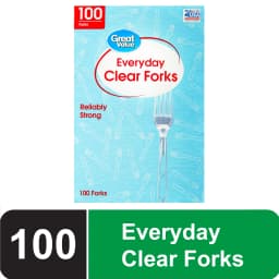 Great Value Everyday Clear Disposable Forks, 100 Count - Thumbnail 1