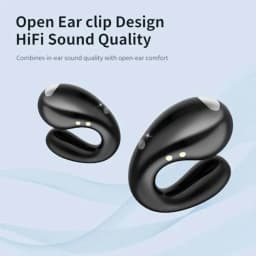 RHEA- Open Ear Bone Conduction Headphones Enhanced Comfort Wireless Black S19 - Thumbnail 3